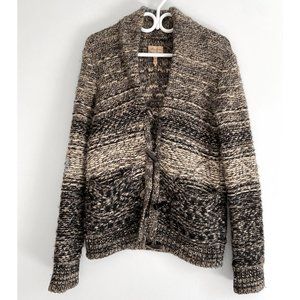 Wilfred Free • Cardigan • Chunky Wool • Toggle • Sz Medium • Grey/Cream